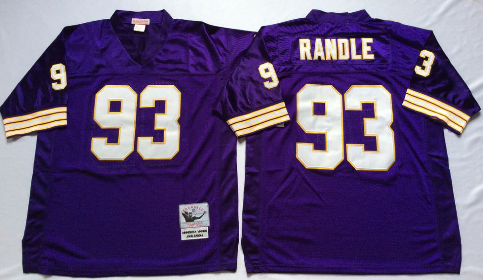 Men NFL Minnesota Vikings 93 Randle purple Mitchell Ness jerseys
